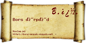 Bors Árpád névjegykártya