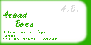 arpad bors business card